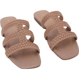 Bandolino Sumer Woven Slip-On Sandals Light Natural Women’s US 8.5M